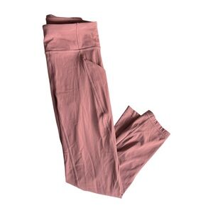 Lululemon Time To Sweat Crop 23" Red Dust Athletic Workout Gym Womens Size 4